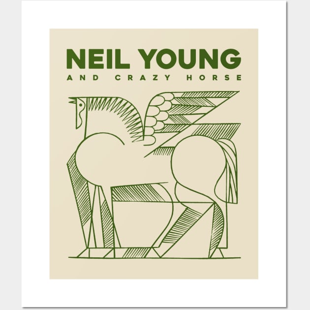 Neil Young - 70s Crazy Horse Fanmade Wall Art by fuzzdevil